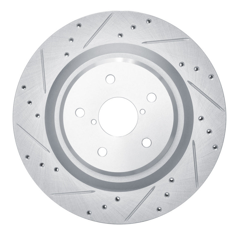 R1 Concepts R1 19-25 Subaru ASCENT Rear Left Drilled & Slotted Silver Brake Rotor