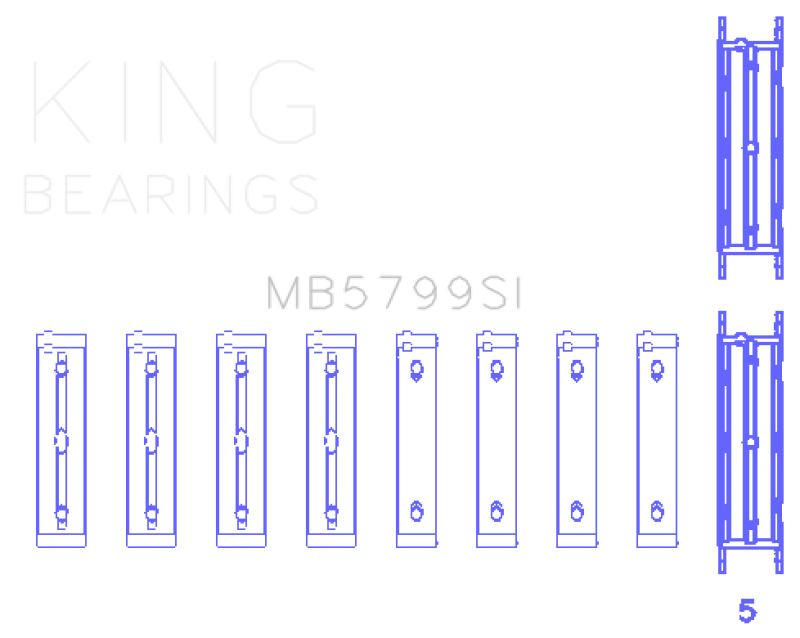 King Engine Bearings Subaru FA20/ Toyota 4U-GSE/ O/S Housing .005in (Size 0.25) Main Bearing Set