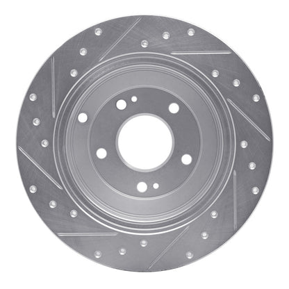 R1 Concepts R1 10-16 Hyundai Genesis Coupe Rear Right Drilled & Slotted Silver Brake Rotor