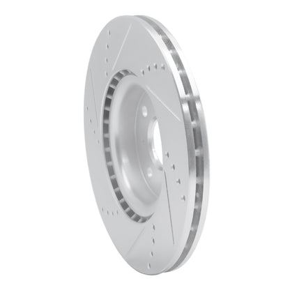 R1 Concepts R1 2016-2025 Fiat 124 Spider Front Right Drilled & Slotted Silver Brake Rotor