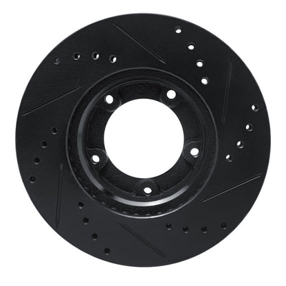 R1 Concepts R1 84-95 Toyota Pickup Front Left Drilled & Slotted Black Brake Rotor