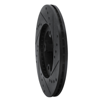 R1 Concepts R1 86-89 Toyota Van Front Left Drilled & Slotted Black Brake Rotor