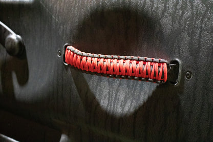 Fishbone Offroad 97-06 Jeep Wrangler Paracord Door Handles - Black/Red