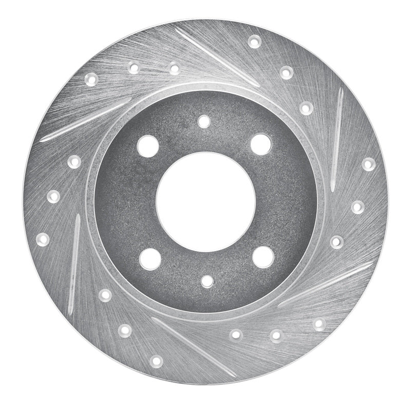 R1 Concepts R1 86-06 Nissan TSURU (Mexico) Front Right Drilled & Slotted Silver Brake Rotor