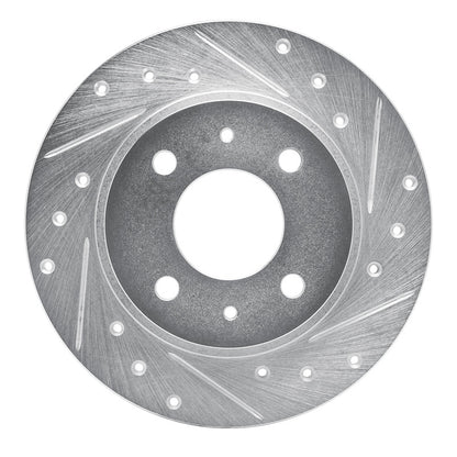 R1 Concepts R1 86-06 Nissan TSURU (Mexico) Front Right Drilled & Slotted Silver Brake Rotor