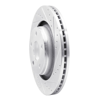 R1 Concepts R1 12-18 Jeep Wrangler Front Right Drilled & Slotted Silver Brake Rotor