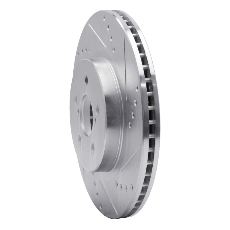 R1 Concepts R1 17-23 Subaru Impreza Front Right Drilled & Slotted Silver Brake Rotor