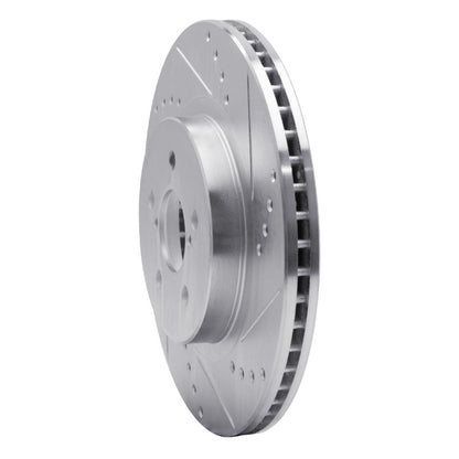R1 Concepts R1 17-23 Subaru Impreza Front Right Drilled & Slotted Silver Brake Rotor