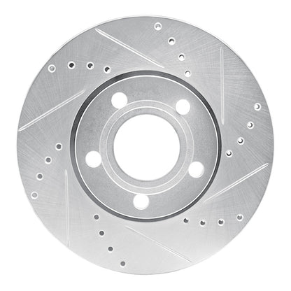 R1 Concepts R1 85-91 Audi 200 Front Right Drilled & Slotted Silver Brake Rotor
