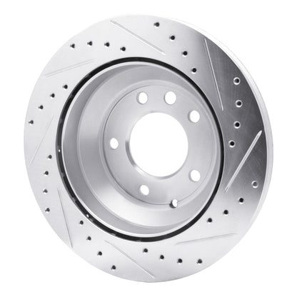 R1 Concepts R1 03-18 Audi Q7 Rear Left Drilled & Slotted Silver Brake Rotor