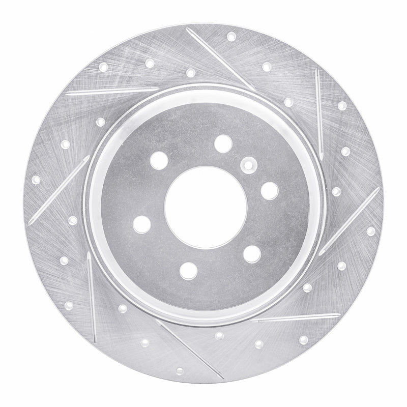 R1 Concepts R1 11-15 VPG MV-1 Rear Right Drilled & Slotted Silver Brake Rotor