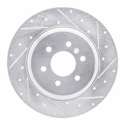 R1 Concepts R1 11-15 VPG MV-1 Rear Right Drilled & Slotted Silver Brake Rotor