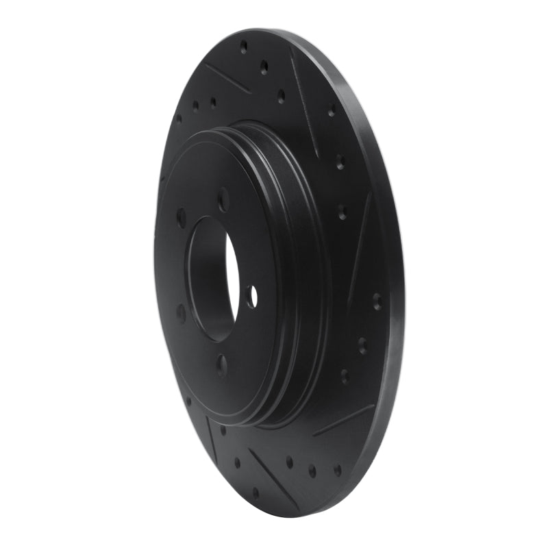 R1 Concepts R1 03-05 Lincoln AVIATOR Rear Right Drilled & Slotted Black Brake Rotor