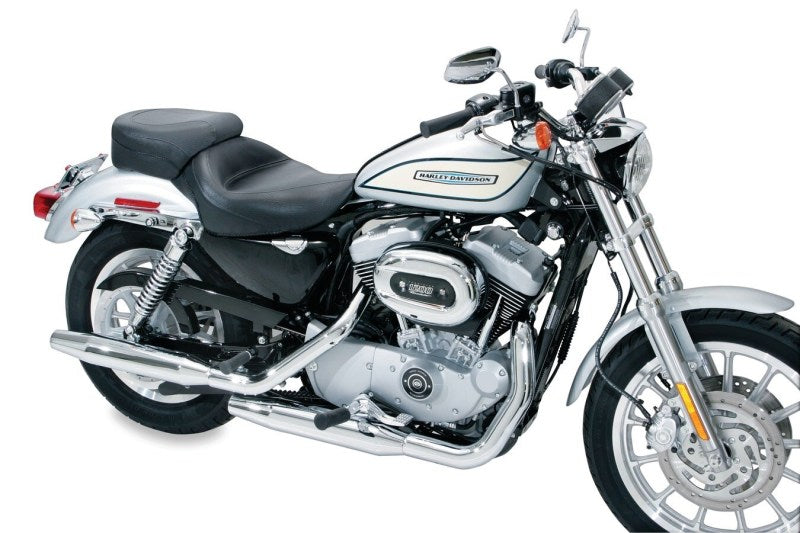 Mustang Motorcycle Mustang 04-21 Harley Sportster 4.5 Wide Touring Solo Seat w/Driver Backrest - Black