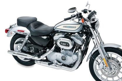 Mustang Motorcycle Mustang 04-21 Harley Sportster 4.5 Wide Touring Solo Seat w/Driver Backrest - Black