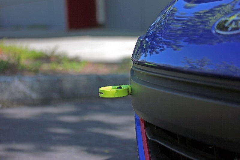 Perrin Performance PERRIN 18-21 Subaru WRX & STI / 13-25 BRZ / 17-20 Toyota 86 Tow Hook Kit (Front) - Neon Yellow
