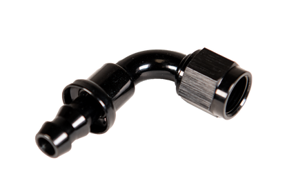 Fleece Performance Universal -10AN 90Deg to Hose Barb - Black