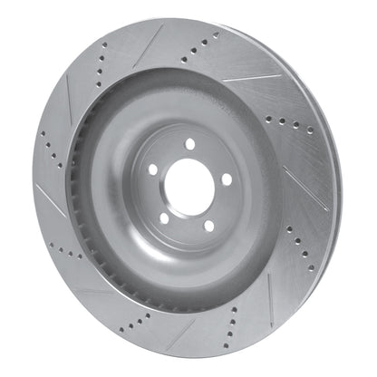 R1 Concepts R1 08-09 Jaguar XKR Left Front Drilled & Slotted Silver Brake Rotor