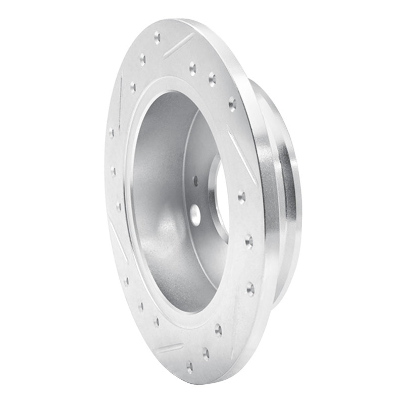 R1 Concepts R1 85-87 Toyota Corolla (US/Canada) Rear Right Drilled & Slotted Silver Brake Rotor