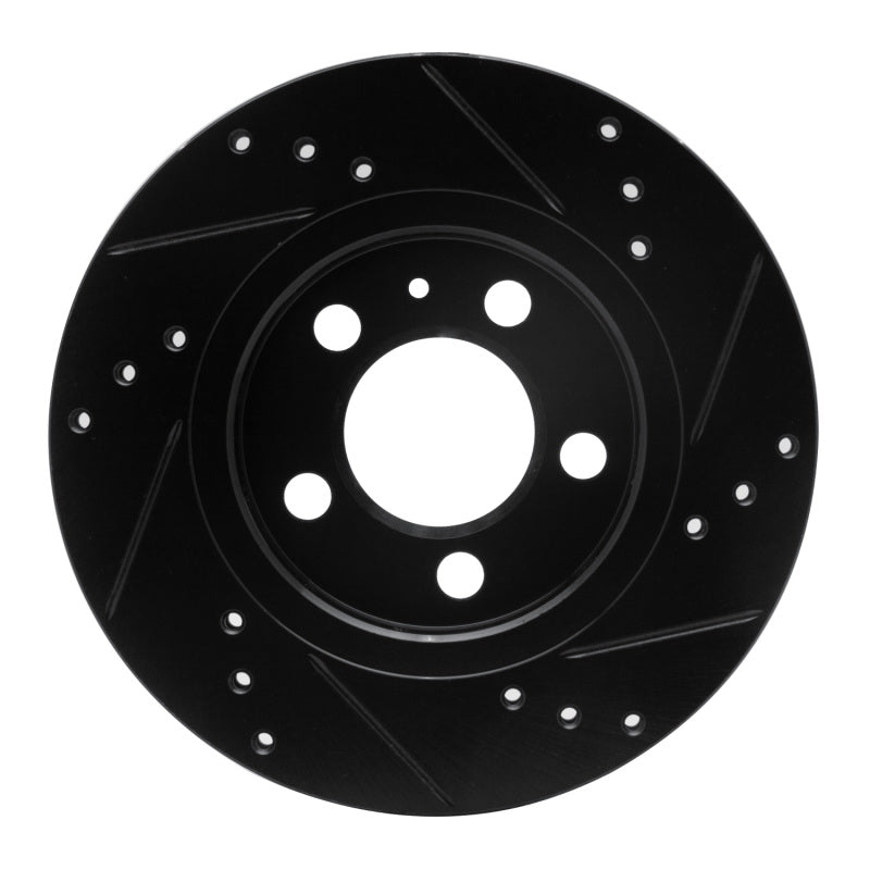 R1 Concepts R1 00-06 Audi TT Quattro Rear Left Drilled & Slotted Black Brake Rotor