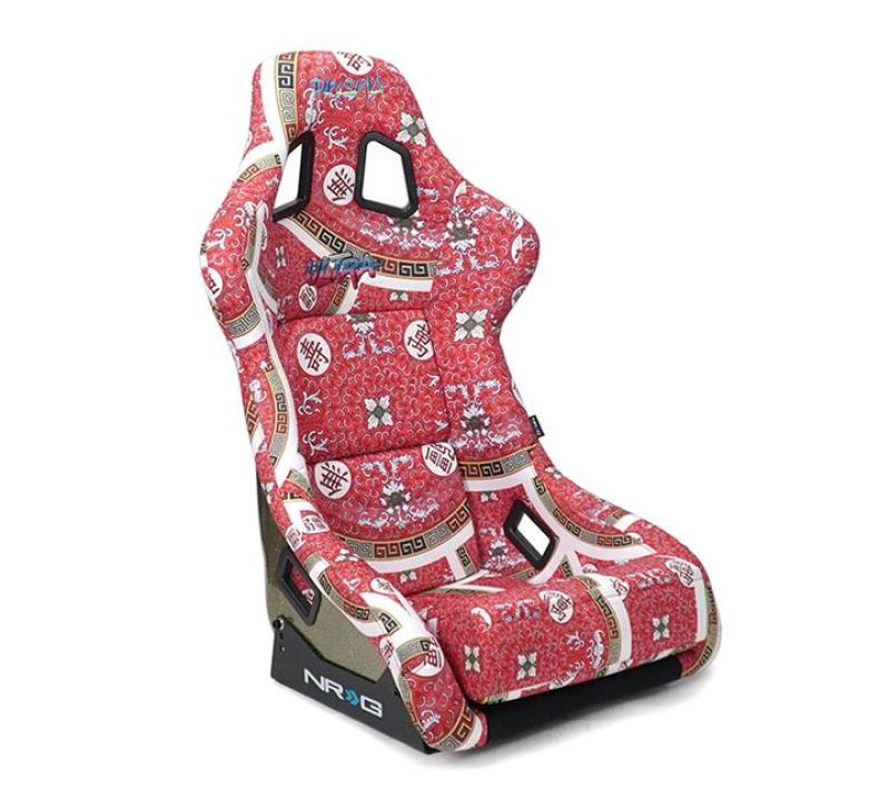 NRG FRP Bucket Seat PRISMA Oriental Longevity Plate Edition W/ Gold Pearlized Back - Large
