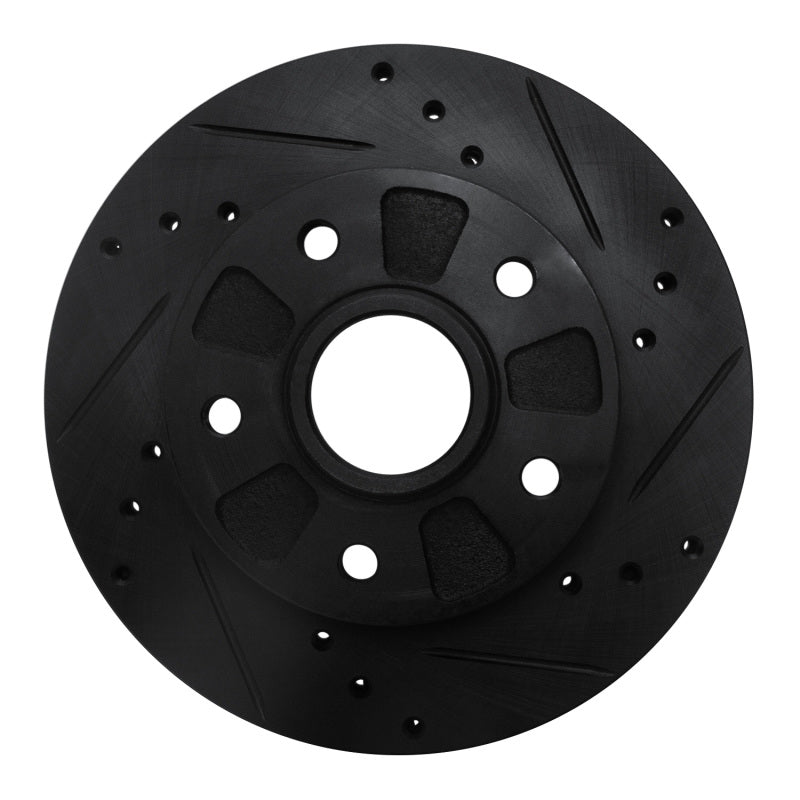 R1 Concepts R1 88-91 Mazda 929 Front Right Drilled & Slotted Black Brake Rotor