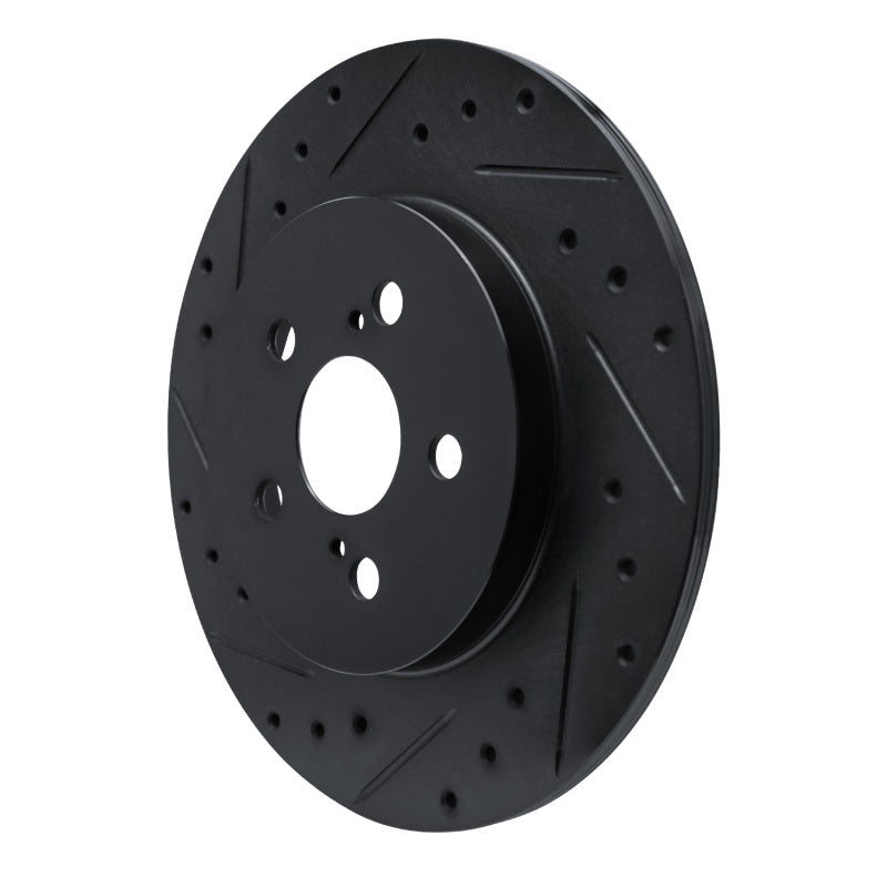R1 Concepts R1 11-17 Lexus CT200H Rear Left Drilled & Slotted Black Brake Rotor