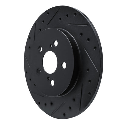 R1 Concepts R1 11-17 Lexus CT200H Rear Left Drilled & Slotted Black Brake Rotor