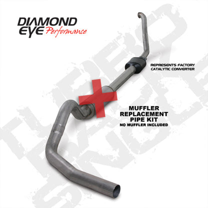Diamond Eye Performance Diamond Eye KIT 4in TB MFLR RPLCMENT PIPE SGL SS 94-97 7 3L F250/F350 PWRSTROKE NFS W CARB EQIV STDS
