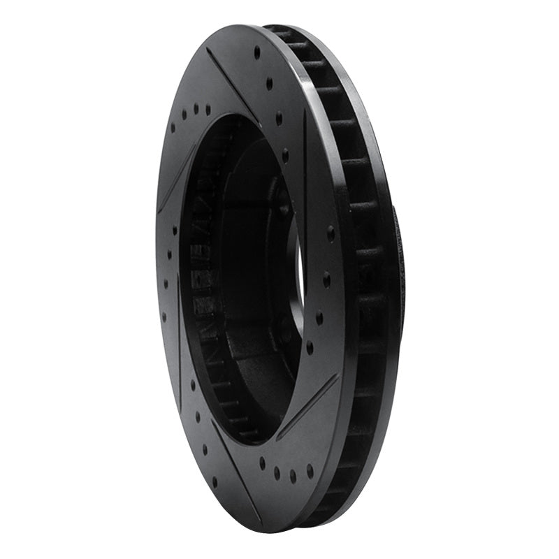 R1 Concepts R1 80-93 Dodge Ramcharger 4WD Front Left Drilled & Slotted Black Brake Rotor