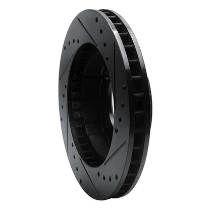 R1 Concepts R1 80-93 Dodge Ramcharger 4WD Front Left Drilled & Slotted Black Brake Rotor