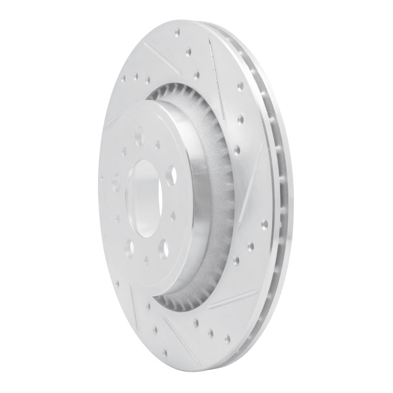 R1 Concepts R1 03-14 Volvo XC90 Rear Right Drilled & Slotted Silver Brake Rotor