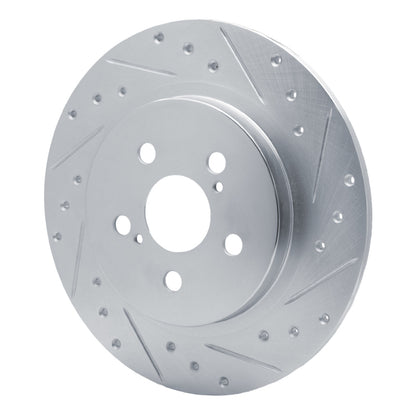 R1 Concepts R1 11-17 Lexus CT200H Rear Right Drilled & Slotted Silver Brake Rotor