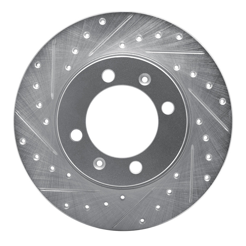R1 Concepts R1 81-87 Saab 900 Front Left Drilled & Slotted Silver Brake Rotor