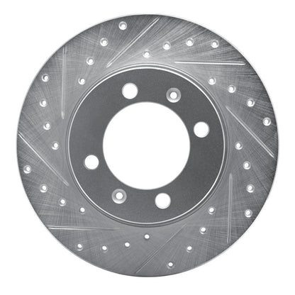 R1 Concepts R1 81-87 Saab 900 Front Left Drilled & Slotted Silver Brake Rotor