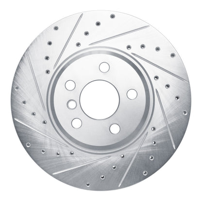 R1 Concepts R1 18-25 BMW Z4 Front Left Drilled & Slotted Silver Brake Rotor
