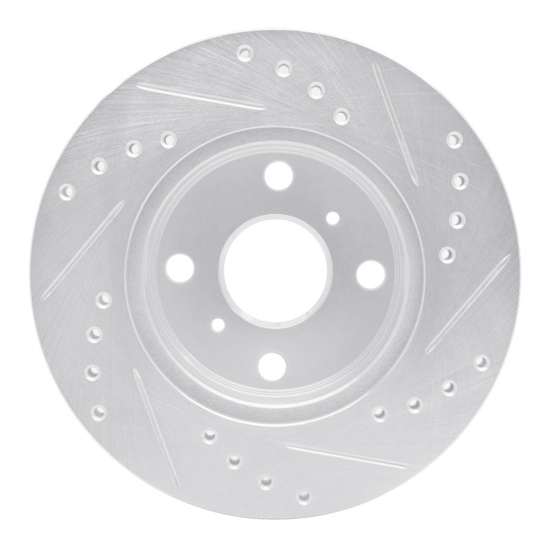 R1 Concepts R1 85-88 Chevrolet Nova Front Left Drilled & Slotted Silver Brake Rotor