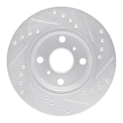 R1 Concepts R1 85-88 Chevrolet Nova Front Left Drilled & Slotted Silver Brake Rotor