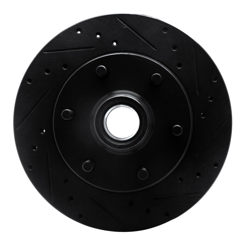 R1 Concepts R1 88-96 Chevrolet C2500 Front Right Drilled & Slotted Black Brake Rotor