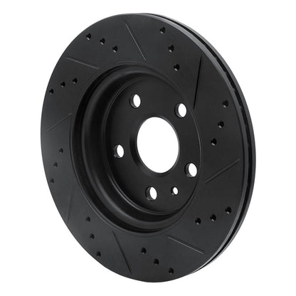 R1 Concepts R1 10-25 Buick Allure Rear Left Drilled & Slotted Black Brake Rotor