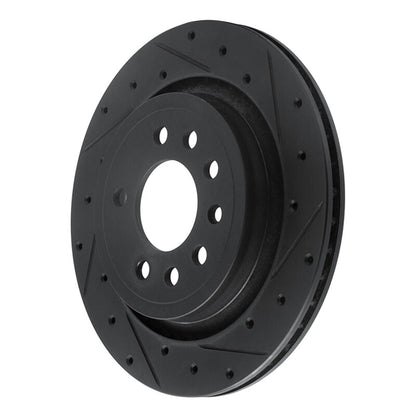 R1 Concepts R1 08-11 Saab 9-3 Rear Right Drilled & Slotted Black Brake Rotor