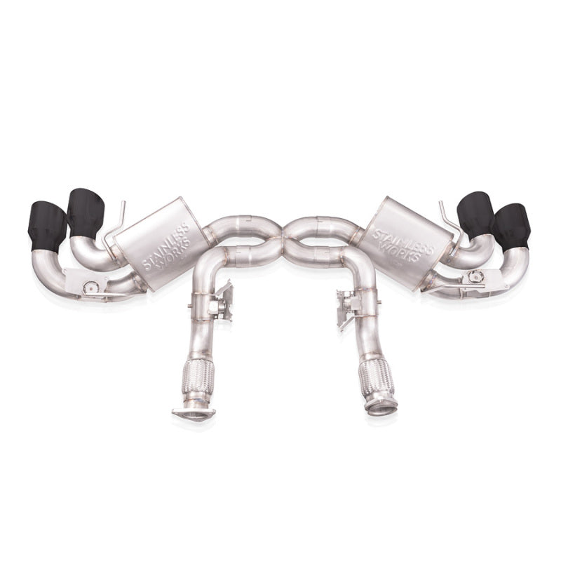 Stainless Works 20-21 Chevrolet Corvette C8 6.2L Redline Cat-Back Exhaust w/ Matte Black Tips
