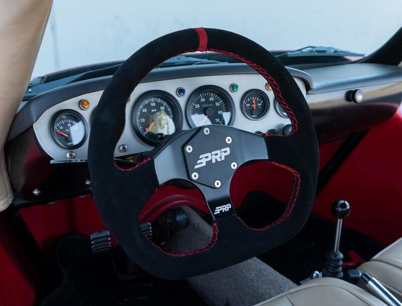 PRP Seats PRP Comp-R D-Shape Suede Steering Wheel - Red