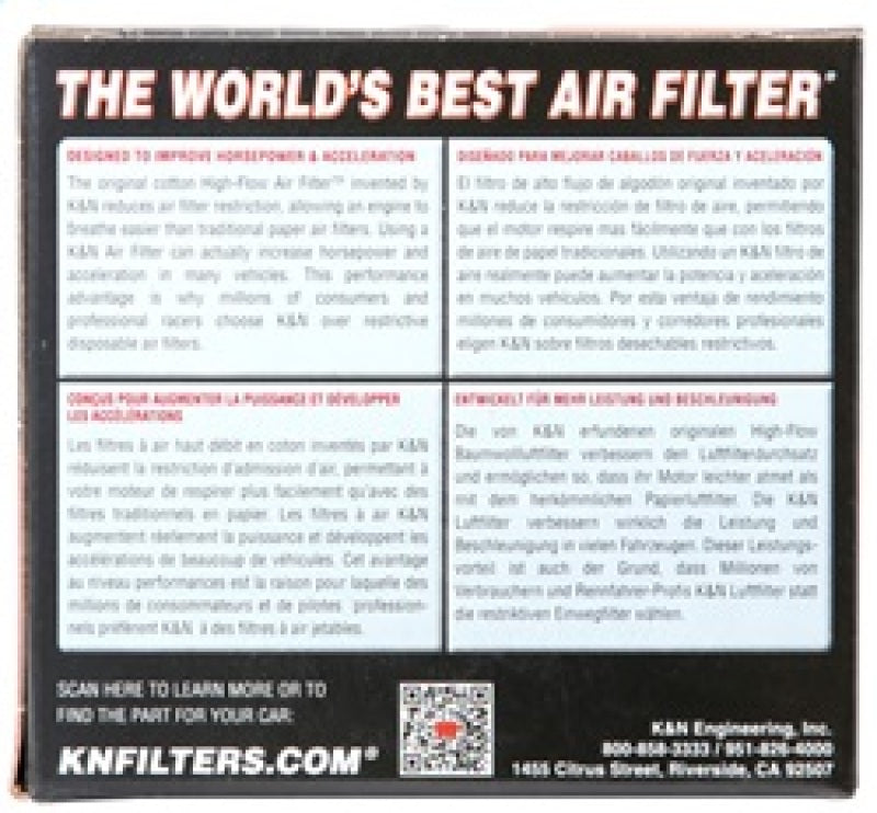 K&N Engineering K&N Universal Chrome Filter 2 1/2 inch O/S FLG / 4 1/2 inch OD / 2 inch Height