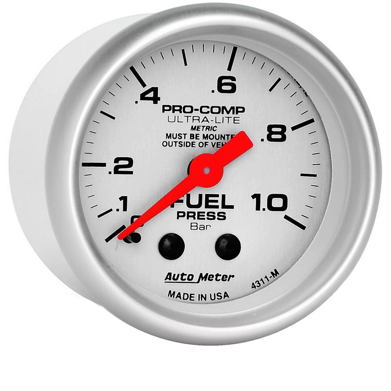 Autometer Ultra-Lite 52mm 0-1.0 Bar Mechanical Fuel Pressure Gauge