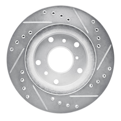 R1 Concepts R1 88-92 Ford Probe Front Left Drilled & Slotted Silver Brake Rotor