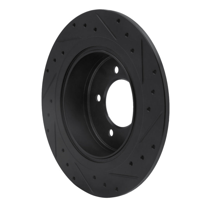 R1 Concepts R1 07-17 Chrysler 200 Rear Left Drilled & Slotted Black Brake Rotor