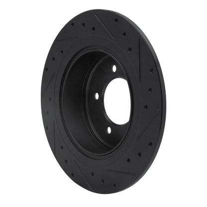 R1 Concepts R1 07-17 Chrysler 200 Rear Left Drilled & Slotted Black Brake Rotor