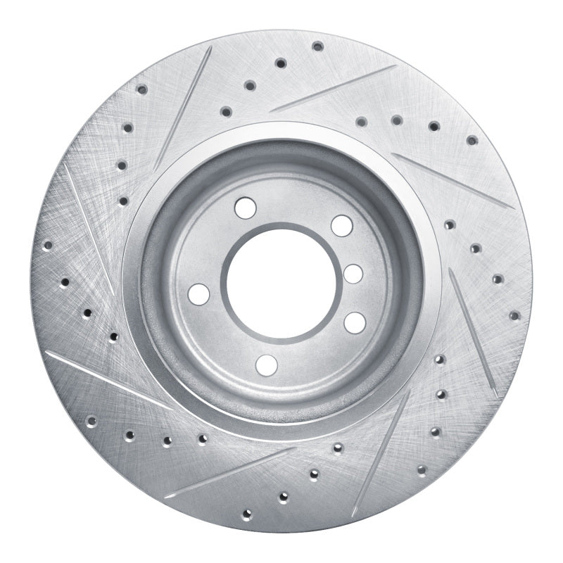 R1 Concepts R1 09-16 BMW Z4 Front Right Drilled & Slotted Silver Brake Rotor