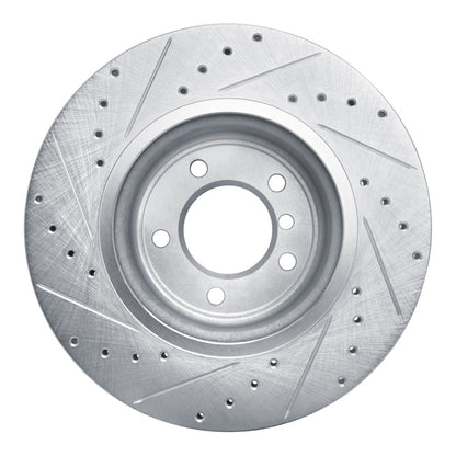 R1 Concepts R1 09-16 BMW Z4 Front Right Drilled & Slotted Silver Brake Rotor